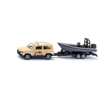 SIKU Blister Land Rover Defender Safari with Boat 1:55 Die-Cast Set