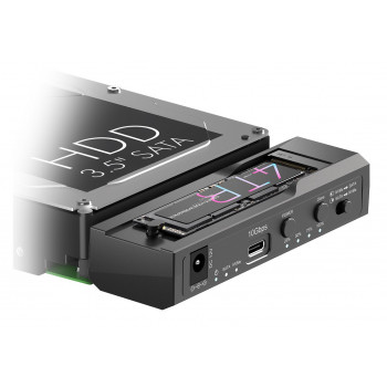 IcyBox IB-2911MSCL-CU31 Docking & Clone Station for M.2 NVMe and 2.5/3.5 SATA HDD/SSD