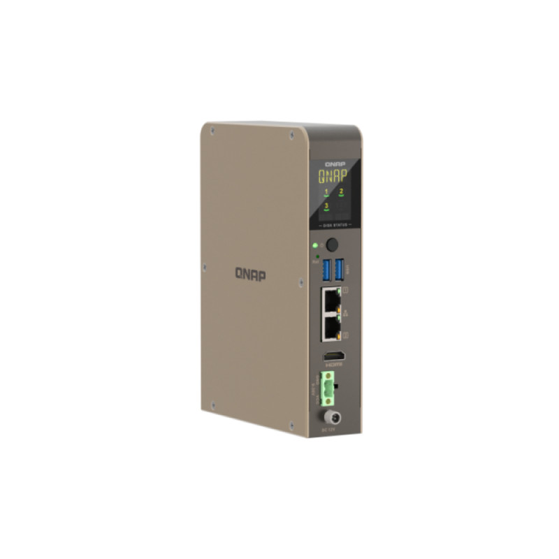 QNAP QBoat-300 Ultra-Compact Fanless 2-Bay M.2 NVMe/SATA NAS Server with Dual Gigabit Ethernet, HDMI, 2x USB 3.0, Intel Celeron J3455 Quad-Core, 4GB RAM