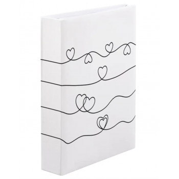 Hama Heart Waves Photo Album, 10x15 cm, 200 Photos, Bookbound, White
