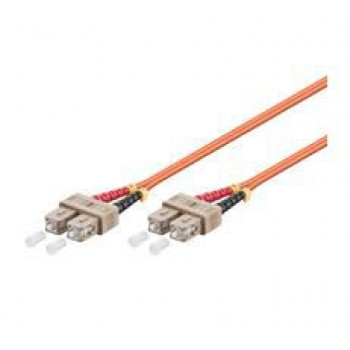 Microconnect 1m SC/UPC-SC/UPC Duplex Multimode OM2 Fibre Patch Cable, LSZH, Orange