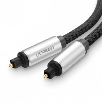 UGREEN Toslink Digital Optical Audio Cable, Braided Aluminum, 1m Grey