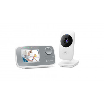 Motorola VM482 Video Baby Monitor with 2.4 inch Colour Screen, Night Vision, Two-Way Talk, Temperature Sensor, 5 Lullabies, VOX, Up to 300m Range