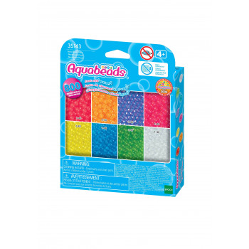 EPOCH Aquabeads Neon Beads Refill Pack - 600 Solid Beads in 8 Neon Colours, Water-Activated, Compatible with All Aquabeads Sets