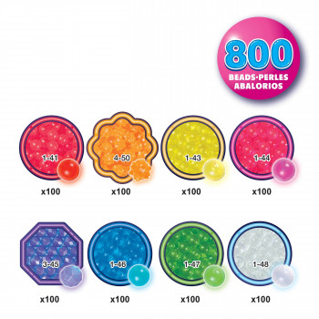 EPOCH Aquabeads Neon Beads Refill Pack - 600 Solid Beads in 8 Neon Colours, Water-Activated, Compatible with All Aquabeads Sets