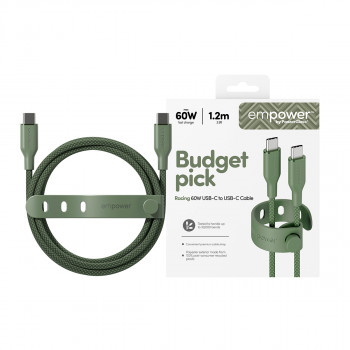 PanzerGlass Racing 60W USB-C to USB-C Cable 1.2m Green