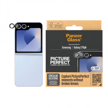 PanzerGlass PicturePerfect Camera Lens Protector for Samsung Galaxy Z Flip6 (F741, F7374) - Ultra-Clear Tempered Glass, 9H Hardness, Scratch & Impact Resistant, Oleophobic Coating, Easy Installation