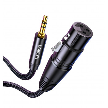 UGREEN AV182 XLR Male to 3.5mm TRS Male Audio Cable 1m Black