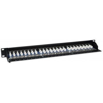 Intellinet 513487 24-Port Cat5e STP 1U Rackmount Patch Panel, Black