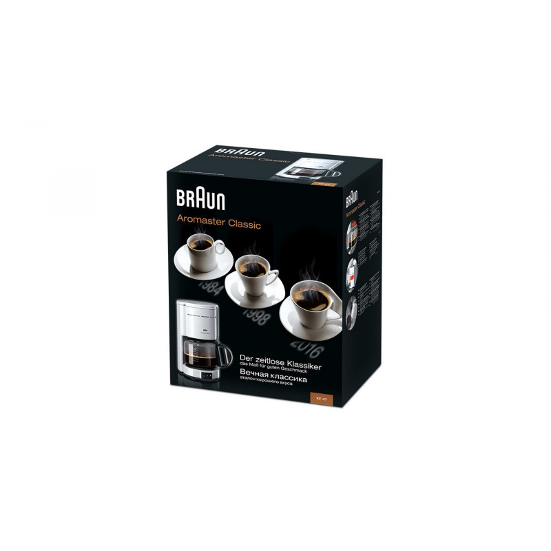 Braun KF 47/1 WH Filter Coffee Machine, 1000 W, White