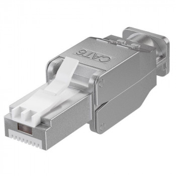 Techly 105889 Tool-less RJ45 Cat6 STP Modular Connector, 1G, Shielded, Transparent