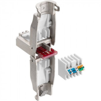 Techly 105872 Cat.6a STP Tool-less RJ45 Modular Connector, 10G, Zinc Alloy, AWG 22-26