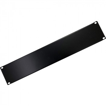 Techly 302013 2U 19-Inch Rack Blanking Panel, Steel, Black