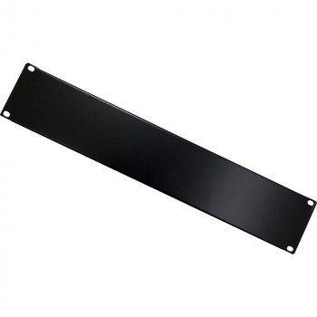Techly 302013 2U 19-Inch Rack Blanking Panel, Steel, Black