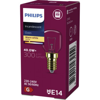 Philips PHI App 40W E14 230-240V T29 Oven Lamp Pear Shape