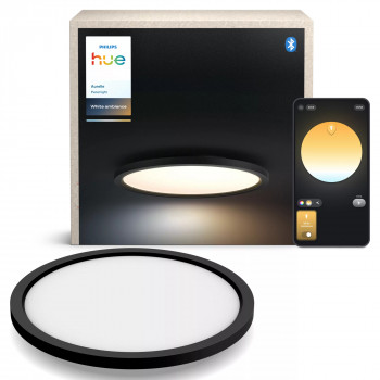 Philips Hue Aurelle Round Panel Light Black - Smart LED Ceiling Light, White Ambiance, 2200 lm, Bluetooth & Zigbee