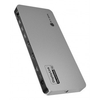 ICY BOX 12-in-1 Diamond Dock USB-C Docking Station with Dual 4K Display, 100W Power Delivery, Gigabit Ethernet, and Card Reader