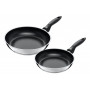 SILIT Domus Frying Pan Set 24 & 28 cm, Stainless Steel with Black Handle, Induction-Ready, 2-Piece