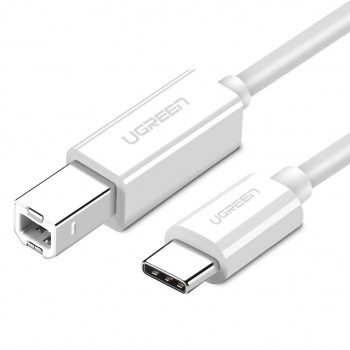 UGREEN US241 USB 2.0 USB-C to USB-B Printer Cable 1.5m White