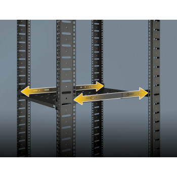 Intellinet Rack - Regal - mit variablen Schienen, feste Montage - Schwarz, RAL 9004 - 1U - 48.3 cm (19)