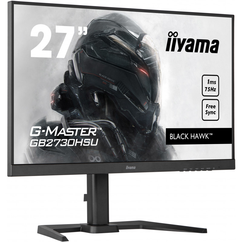 Iiyama G-MASTER Black Hawk GB2730HSU-B5 27 inch Full HD TN Gaming Monitor with 75Hz, 1ms, FreeSync, Height Adjustable