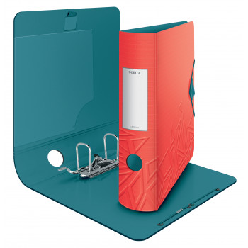 LEITZ Active Urban Chic Lever Arch File A4 82 mm Light Red Polyfoam Duo-Optik Rounded Spine (1116-00-20)