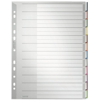 Leitz 1273 A4 Blank Index Divider Set, 10 Tabs, Polypropylene, Grey 1273-00-00