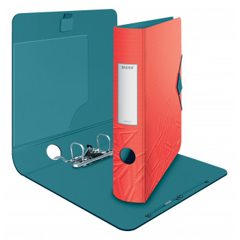 LEITZ Active Urban Chic Lever Arch File, 180°, 65 mm, Light Red, A4, Polyfoam, Duo-Optik, Rounded Spine 1117-00-20