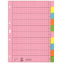 LEITZ A4 10-Part Blank Index Dividers, Multi-Colour, 130 gsm, Reinforced Holes 4340-00-00
