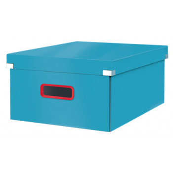 LEITZ Click & Store Cosy L Storage Box, Blue, PP-Laminated Hard Cardboard, Snap-Button Assembly, 1 Piece 5349-00-61