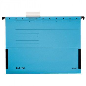 LEITZ ALPHA Hanging File A4 Blue with Metal Runners, Pack of 25 (1986-00-35)