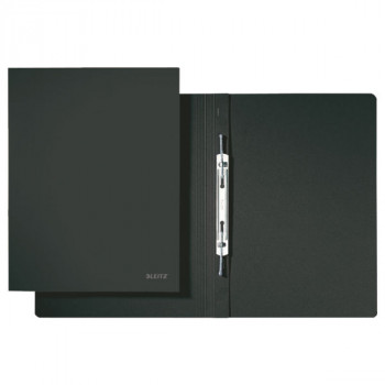LEITZ Spiral Folder A4 Pressboard Black 320 g/m², 80 mm Metal Spiral Mechanism, Labeling Lines, Pack of 25 (3040-02-95)