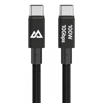 BLACK ROCK USB-C to USB-C Charging & Data Cable, 100 W Power Delivery, 10 Gbit/s, 1.2 m, Black 00201765
