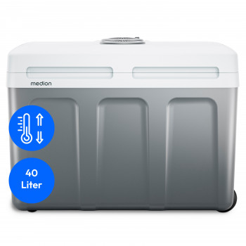 MEDION MD13102 TC45 Thermoelectric Cooler Box 40L Grey - Cool & Warm, 12V/220-240V/5V USB 50078386