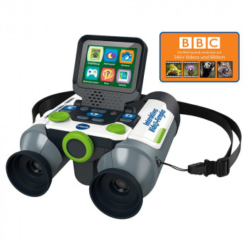 VTech Interactive Video Binoculars | 2.4 inch Color LCD, 2x Optical & 4x Digital Zoom, 5MP Photos, Games, Green/Black (80-6168604)