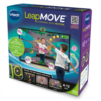 VTech LeapMOVE Kids' Fitness Tracker with Games and Challenges, Colour LCD, Splash-Proof, Rechargeable, Blue/Green 80-618704
