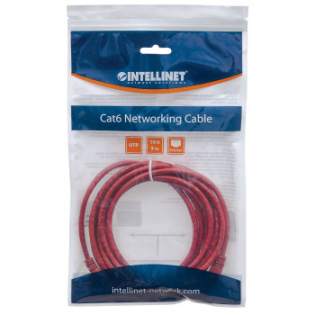 Intellinet Cat6 UTP Patch Cable, 2x RJ45, Molded, 7.5 m, Red (342193)
