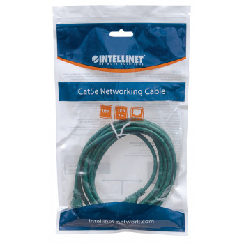 Intellinet Cat6 UTP Patch Cable, 2 x RJ-45, Molded, 5.0 m, Green (343718)