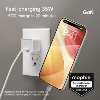 mophie Wall Adapter USB-C 35W GaN White (409917045)