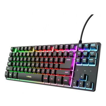Trust Gaming GXT833 THADO TKL Gaming Keyboard - Tenkeyless, Metal Top Plate, Multi-Color LED Backlight, Membrane, Wired USB
