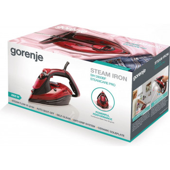 Gorenje SIH2800BF Steam Iron 2800 W Ceramic Soleplate Red