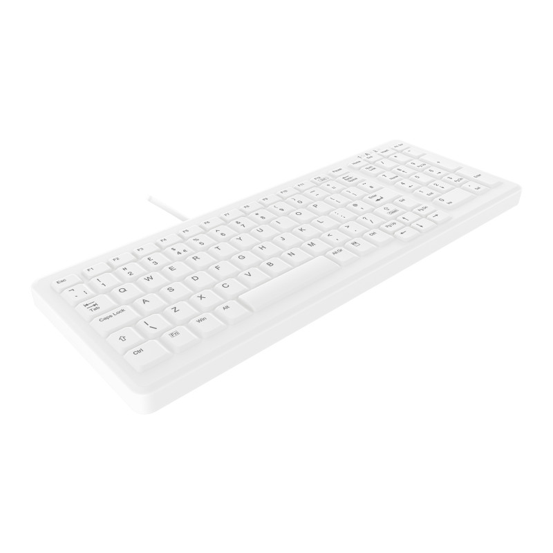 CHERRY Active Key MedicalKey AK-C7000F-U1-W/UK Wired USB Keyboard, White/Light Grey, IP68 Sealed, Disinfectable