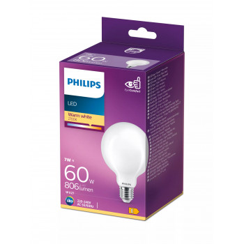Philips LED Classic 60W G93 E27 Warm White Frosted Non-Dimmable Globe Bulb
