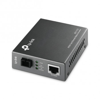 TP-LINK MC111CS Fast Ethernet Single-Mode WDM Bi-Directional Media Converter, 100 Mbps, SC, 20 km, Black