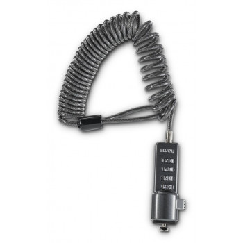 Hama 4-Digit Combination Laptop Lock for Netbooks, Anthracite (00054106)