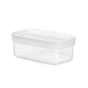 EMSA OPTIMA Rectangular Dry Food Storage Container 0.45 L Transparent/White with Freshness Seal, BPA-Free Plastic (3110600892)