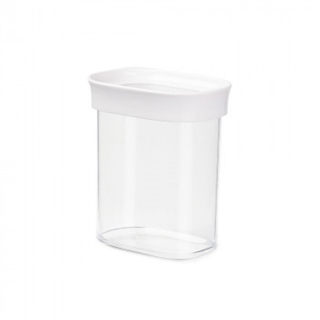 EMSA OPTIMA Rectangular Dry Food Storage Container, 0.38 L, Transparent with White Lid, Airtight Seal, BPA-Free, 1 Piece 3110600891