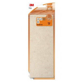 3M Scotch Felt Pad, Extra Soft, 80 x 215 mm, Beige, Self-Adhesive, Cuttable, for Indoor Use, 1 Piece (SP84A27)