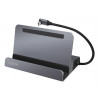 LogiLink UA0408 USB-C Docking Station with Tablet Stand, HDMI 4K@60Hz, 100W PD, Gigabit Ethernet, Silver