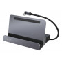 LogiLink UA0408 USB-C Docking Station with Tablet Stand, HDMI 4K@60Hz, 100W PD, Gigabit Ethernet, Silver